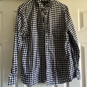 Black Gingham Long-Sleeve Button Down Flannel